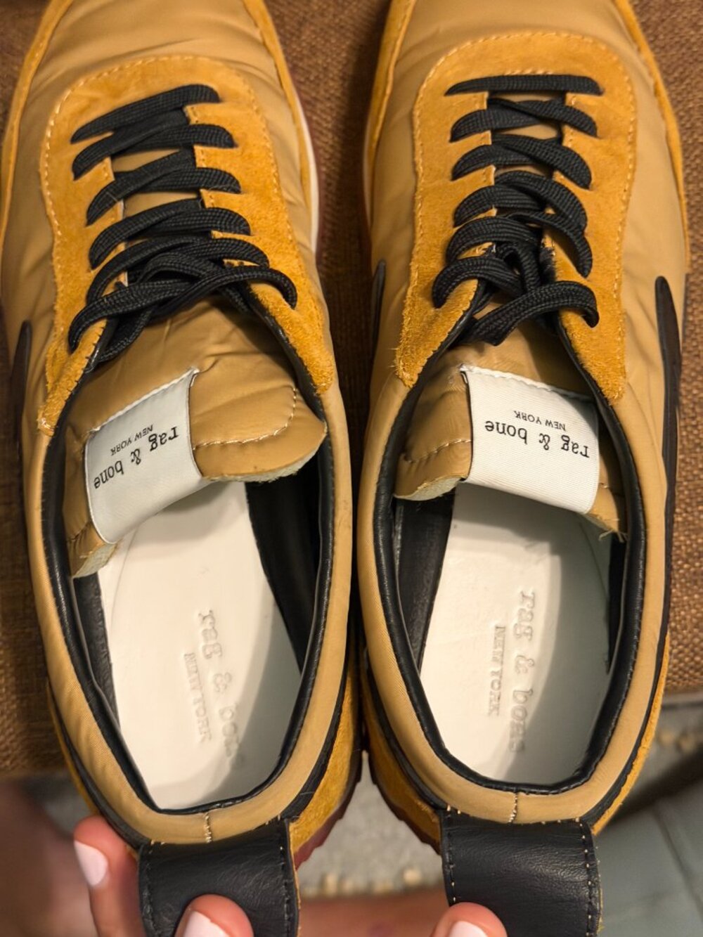 Rag & Bone Retro Runner Sneakers in Mustard - Women's Size 8 - Picture 9 of 13